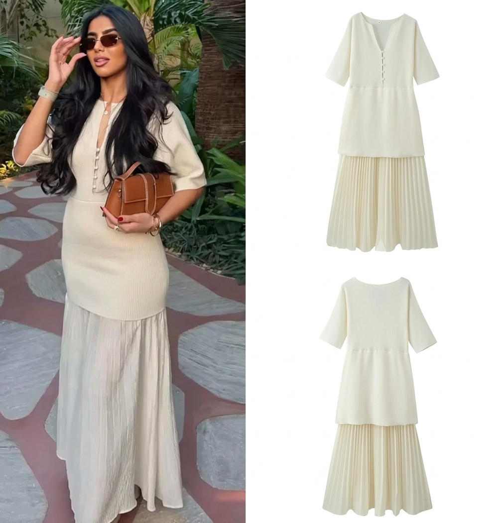 KONDALA Riviera Pleated Knit Dress