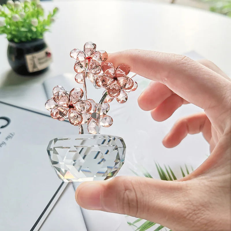 Glass Flower Paperweight