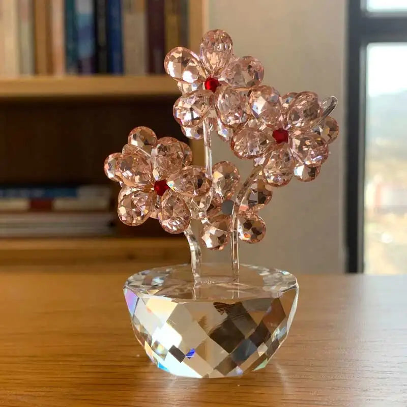 Glass Flower Paperweight