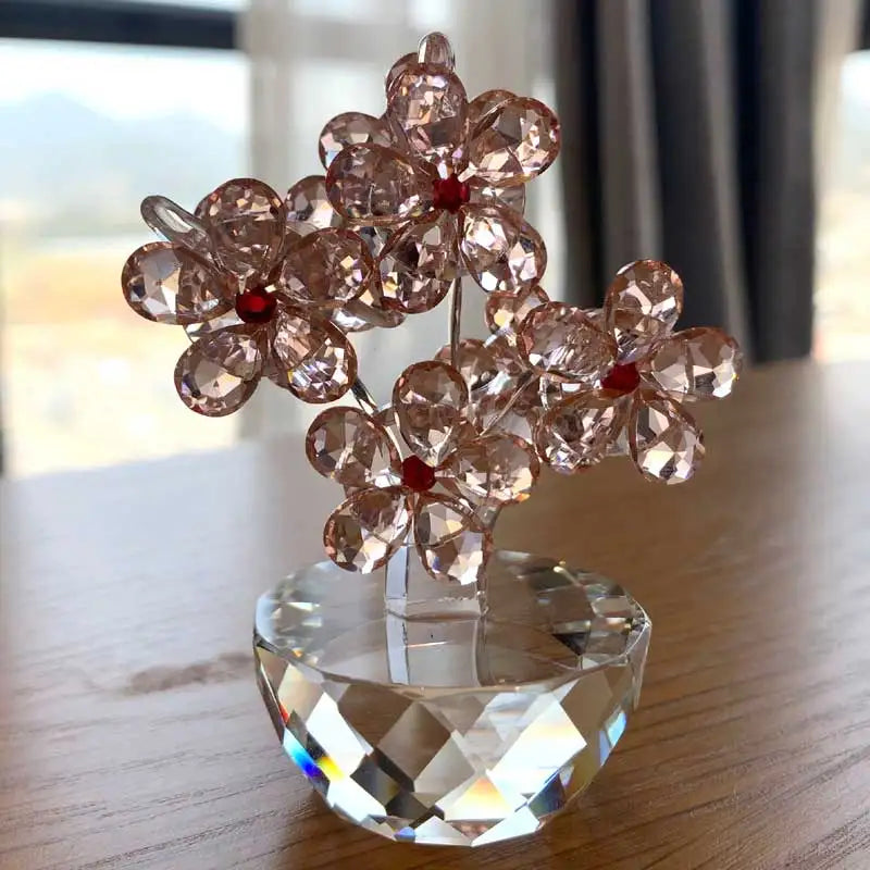 Glass Flower Paperweight