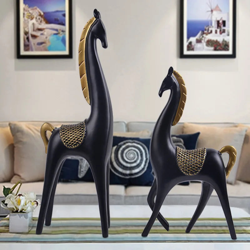 Nordic Elegance Horse Duo Figurine