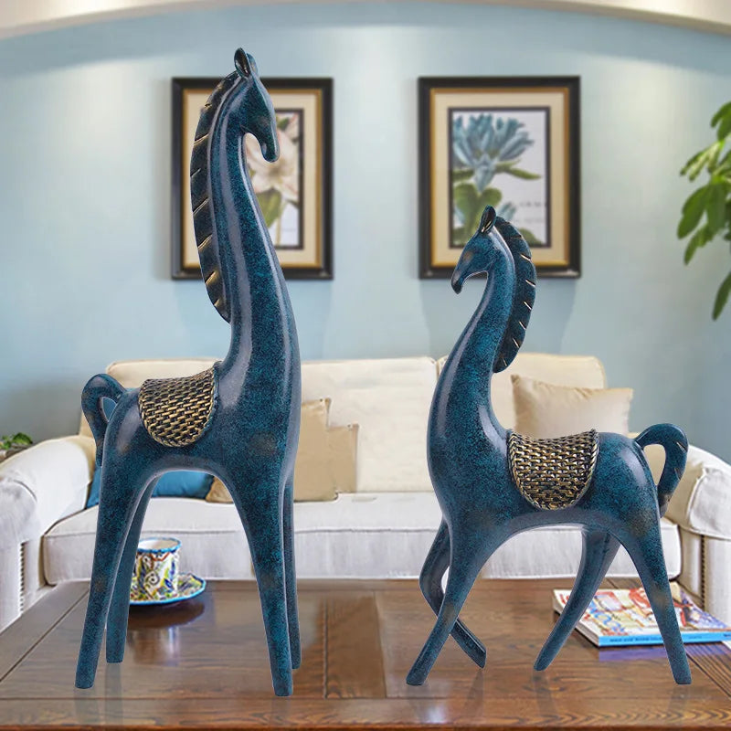 Nordic Elegance Horse Duo Figurine