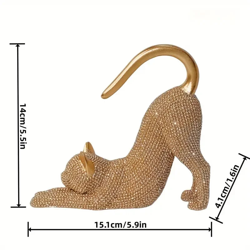 Crystal Stretch Cat Ornament