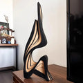 Wooden Sculpture Art Decorative Figurine, Minimalist Irregular Shape Home Decoration, Unique Curved Wood Carving Ornament