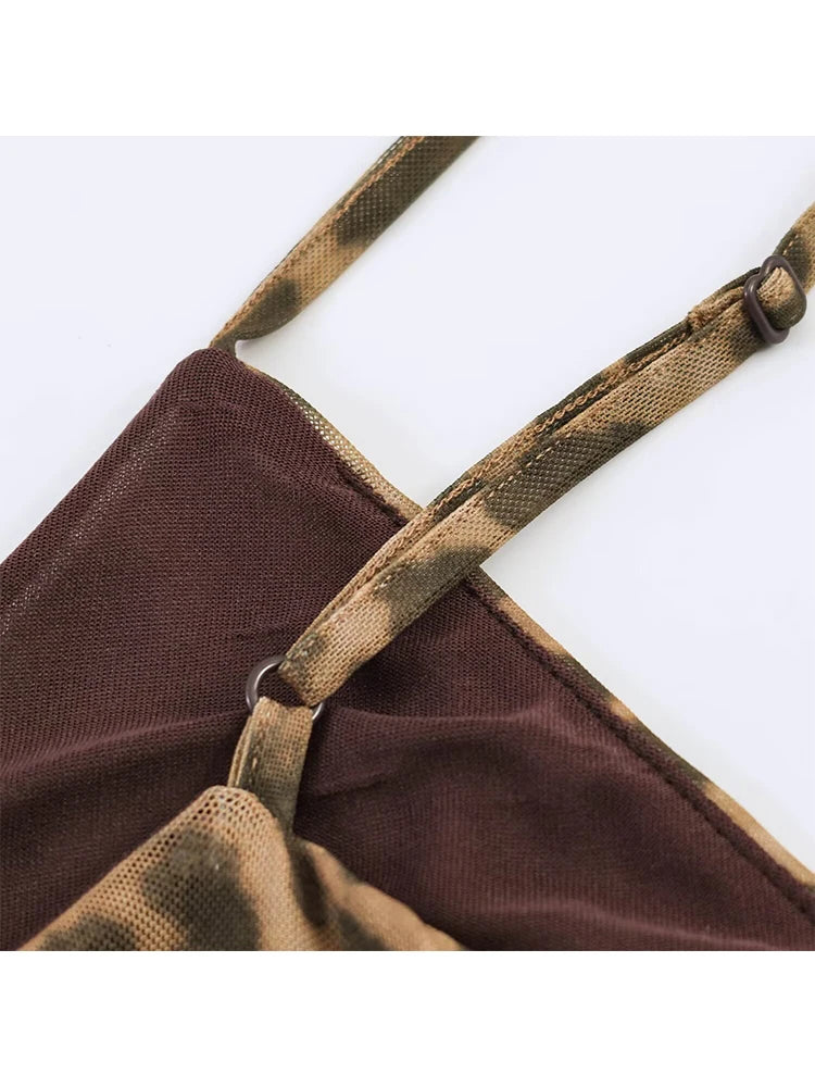 Vintage Leopard Print Sling Dress