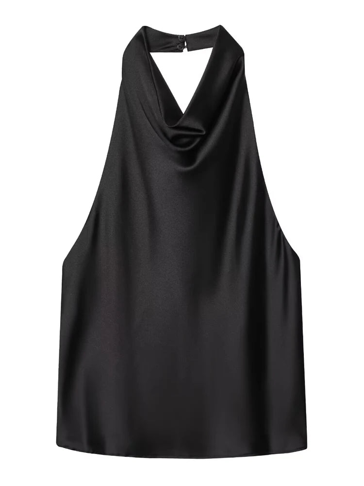 Satin Glow Halter Corset Top