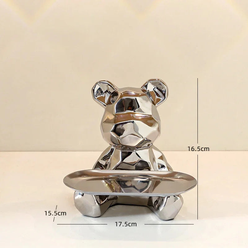 GeoBear Ceramic Storage Statue
