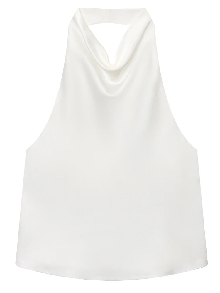 Satin Glow Halter Corset Top