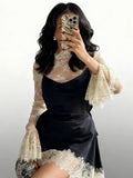 Patchwork Satin Mini Dress
