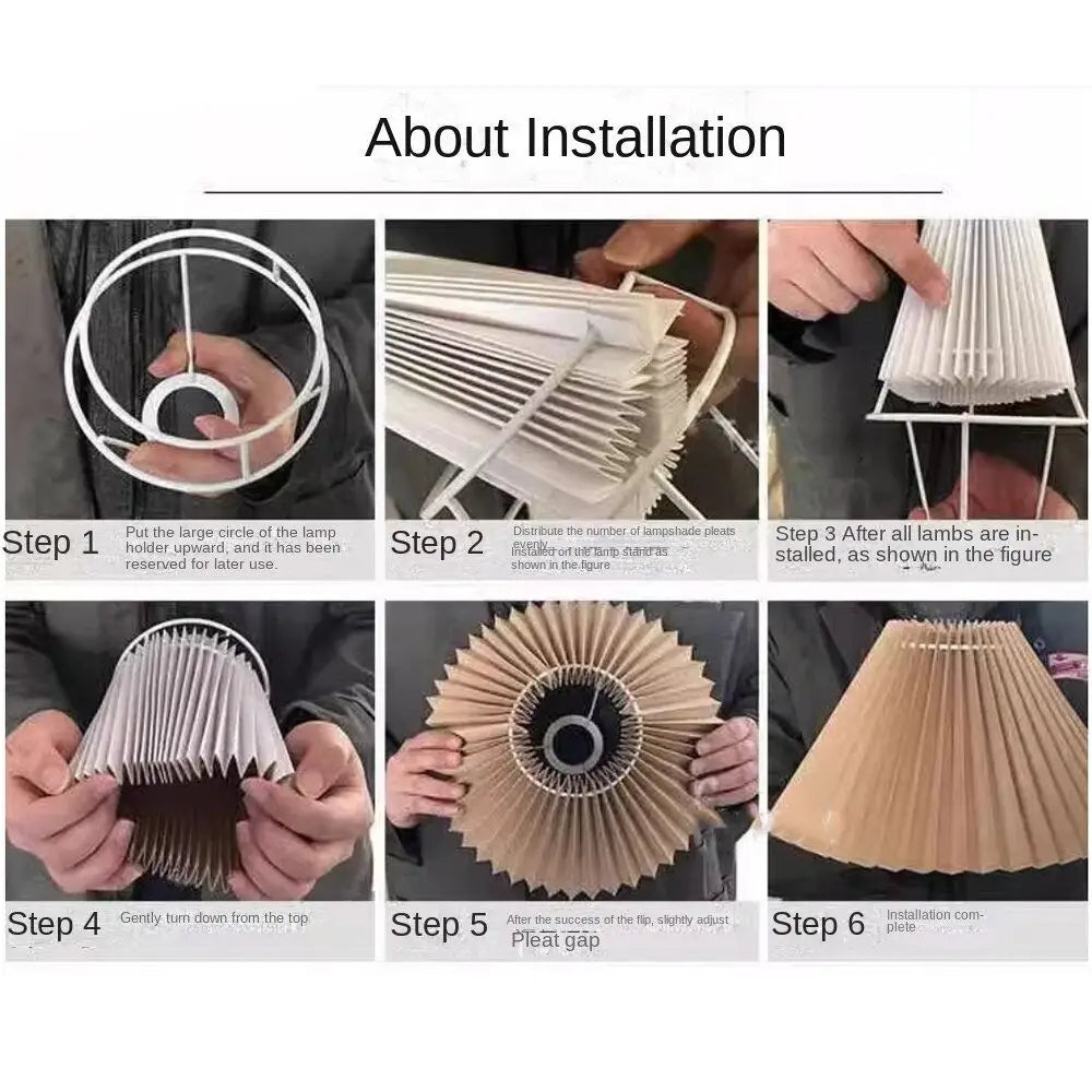 غطاء مصباح معلق عصري بتصميم مطوي، غطاء ثريا قابل للغسل بتصميم بسيط، غطاء مصباح طاولة ريترو يمكنك تركيبه بنفسك، إكسسوارات إضاءة داخلية معلقة