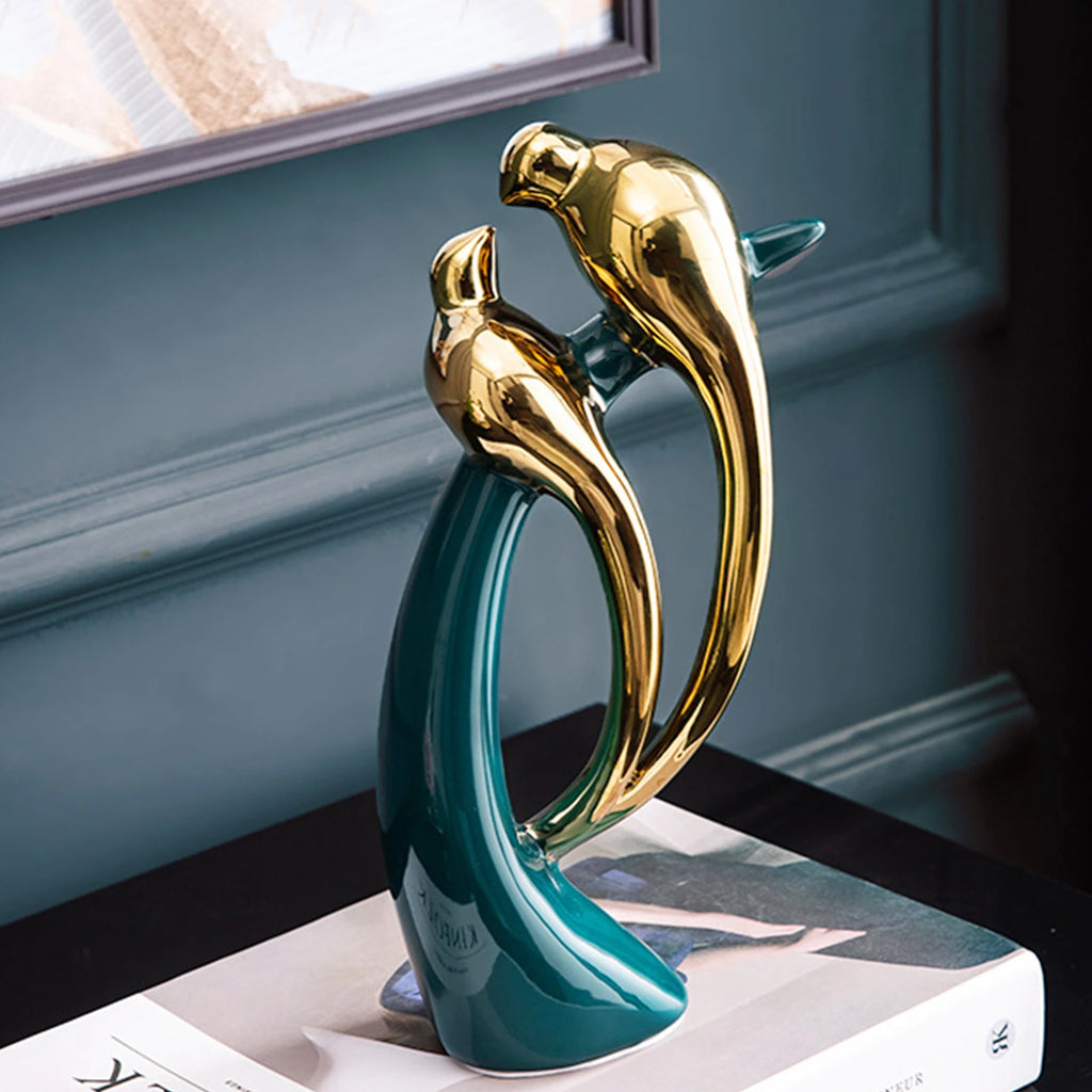 Nordic Lovebirds Ceramic Sculpture
