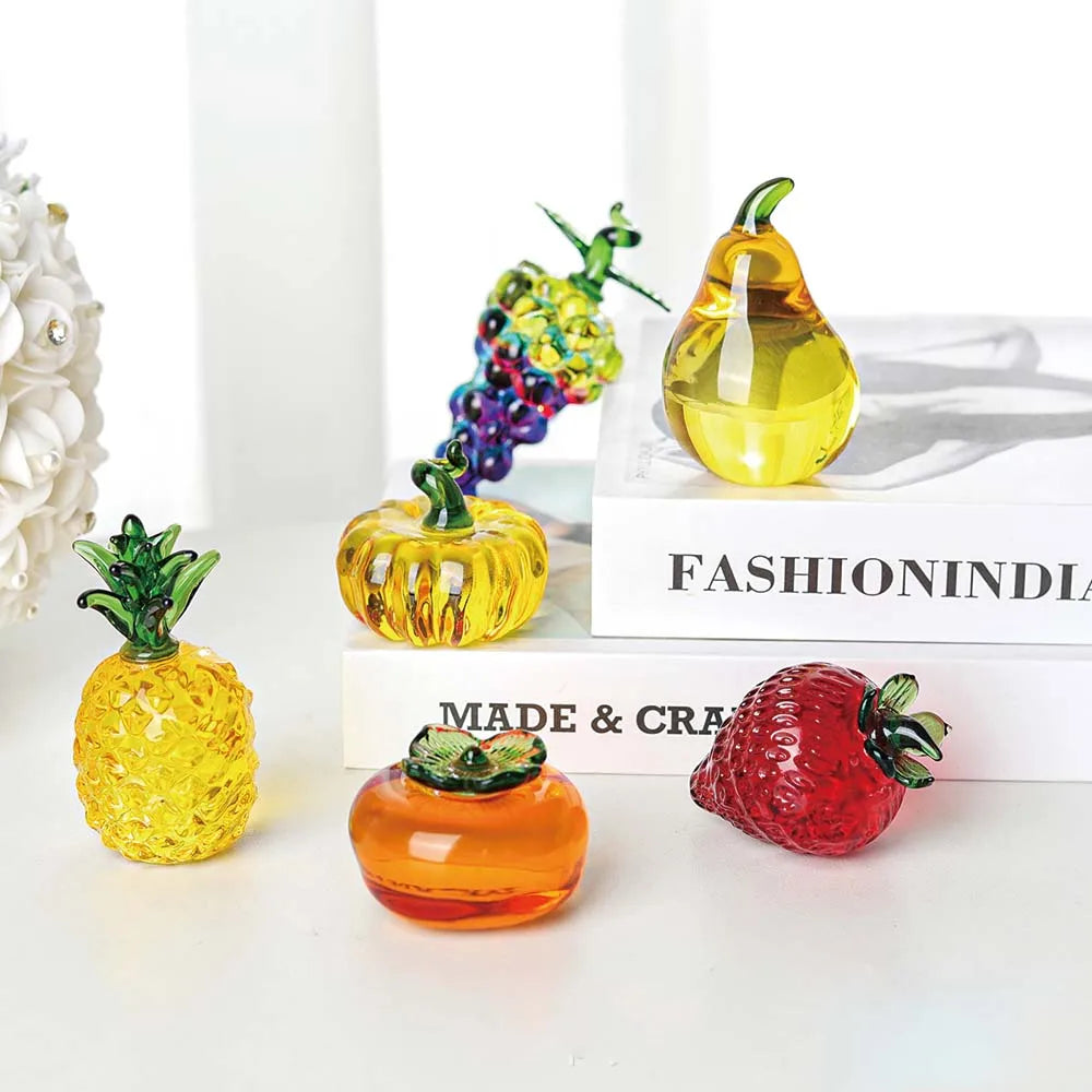 fruit Paperweight with Diamond Natural Stone