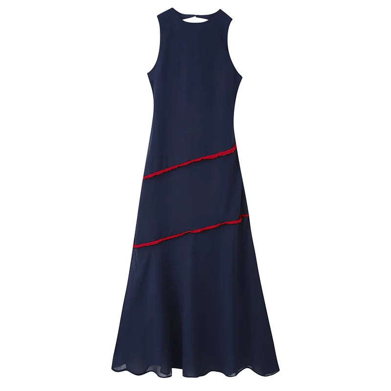 Azure Breeze Backless Maxi Dress