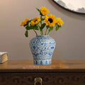 Azure Blossom Porcelain Vase