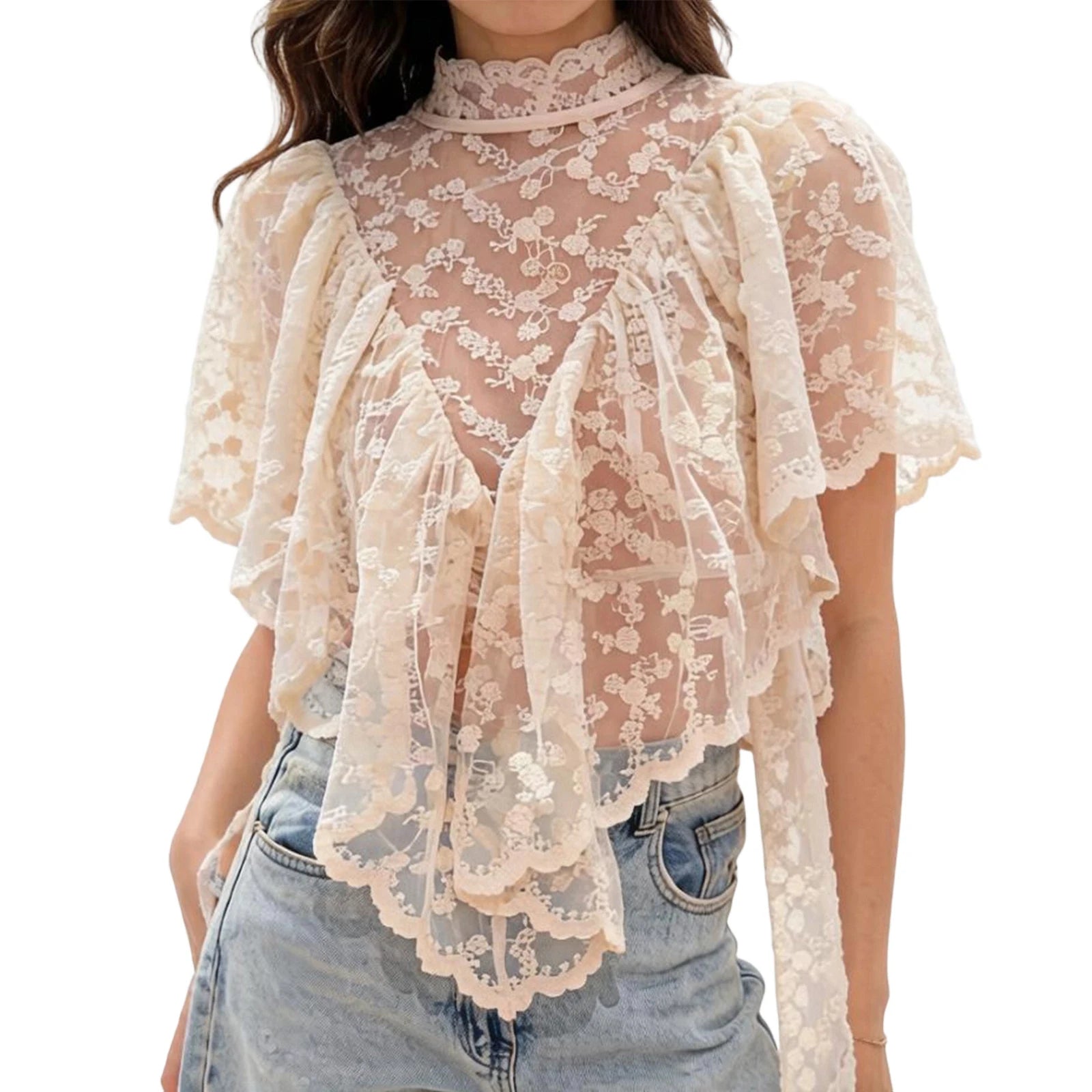 Luna Lace Flutter Top