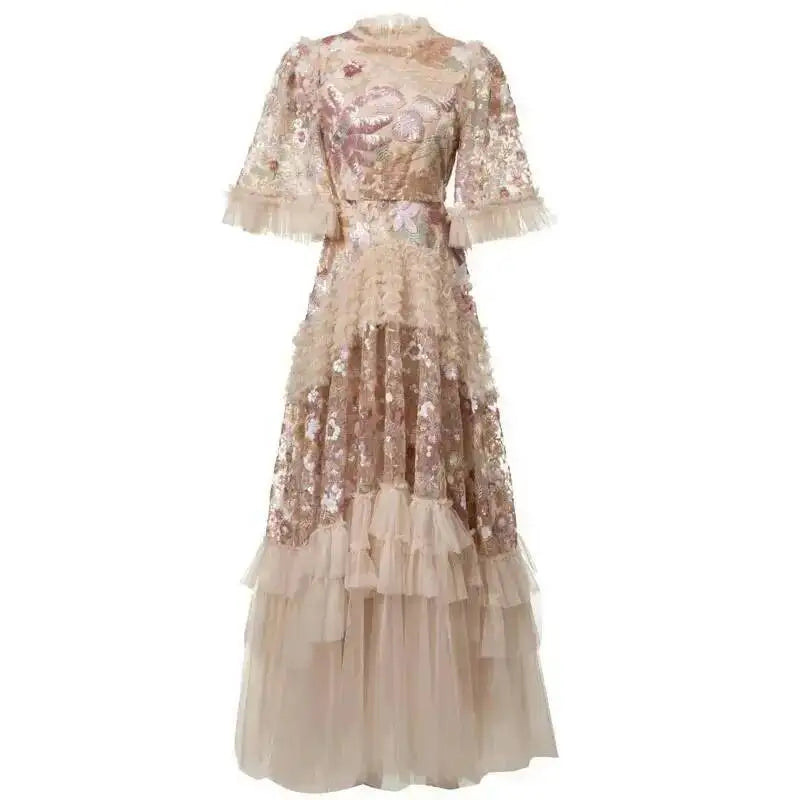 Luxury Puff Sleeve Evening Dress
