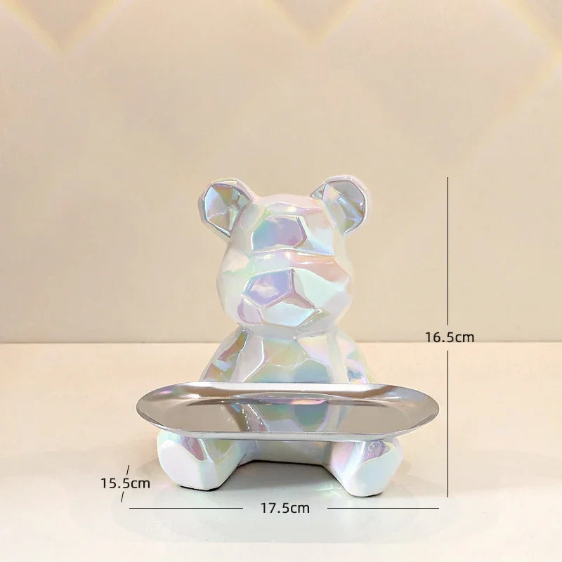 GeoBear Ceramic Storage Statue