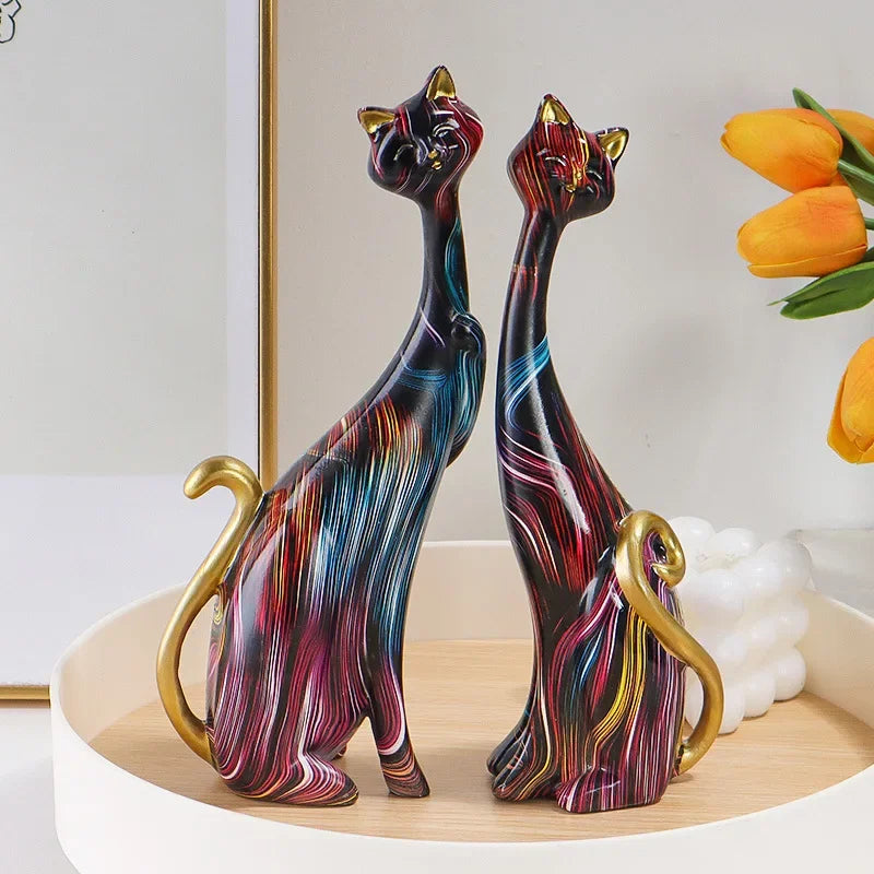 Nordic Abstract Cat Art Sculpture