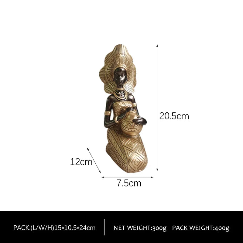 Golden Heritage Tribal Lady Sculpture