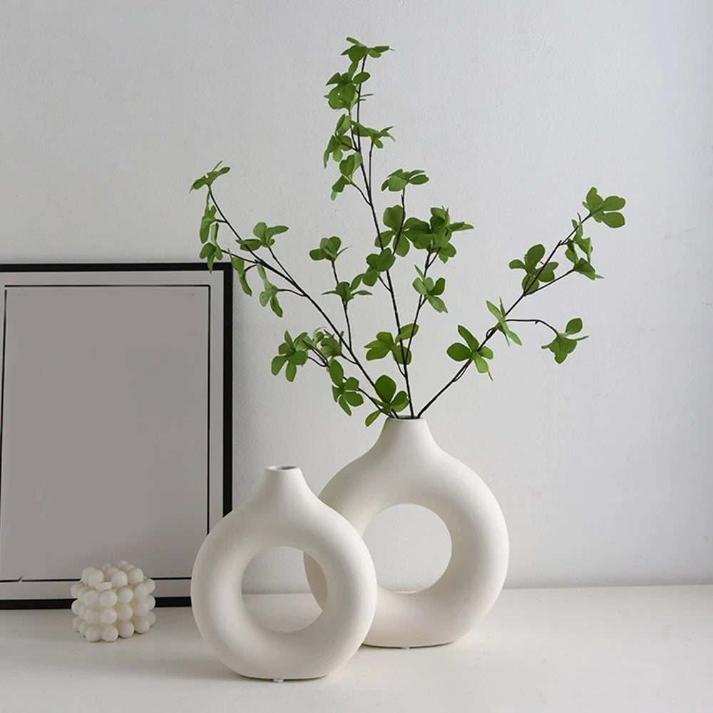 Nordic Hollow Circle Ceramic Vase