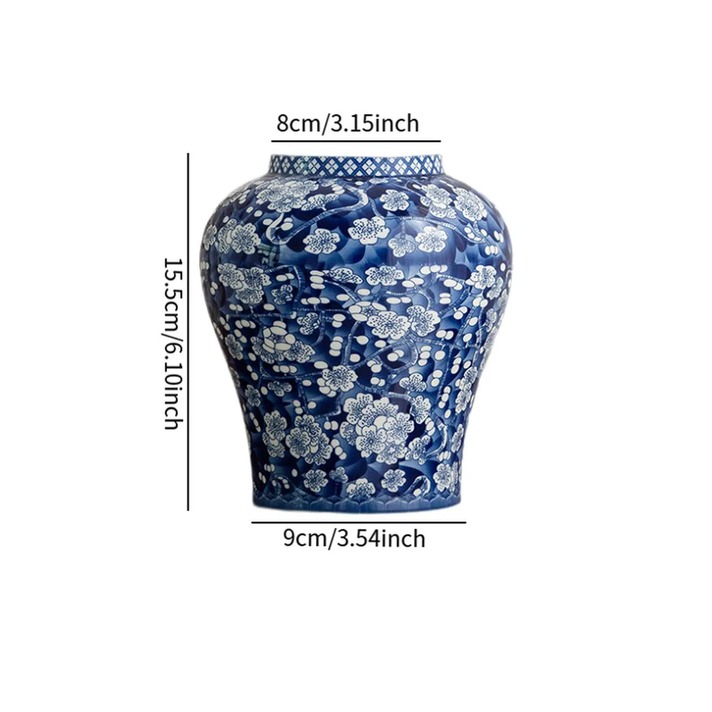 Azure Blossom Porcelain Vase