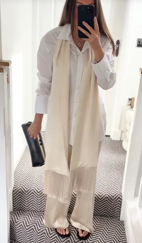 Silken Fringe Waist Scarf