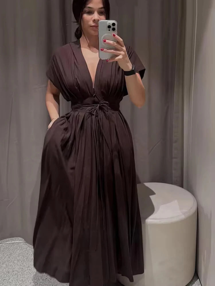 Aurelia V-Neck Midi Dress
