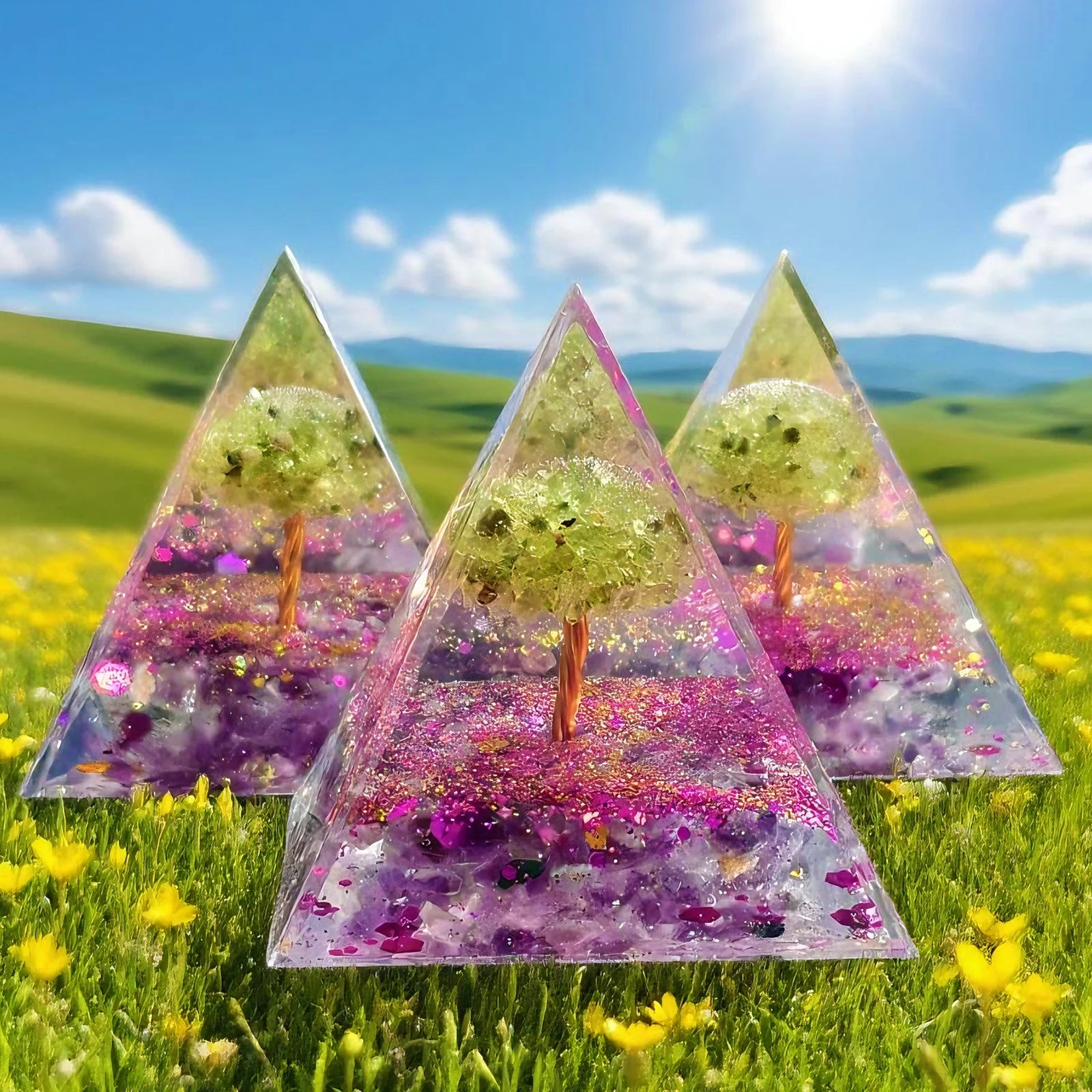 Amethyst Tree of Life Energy Pyramid