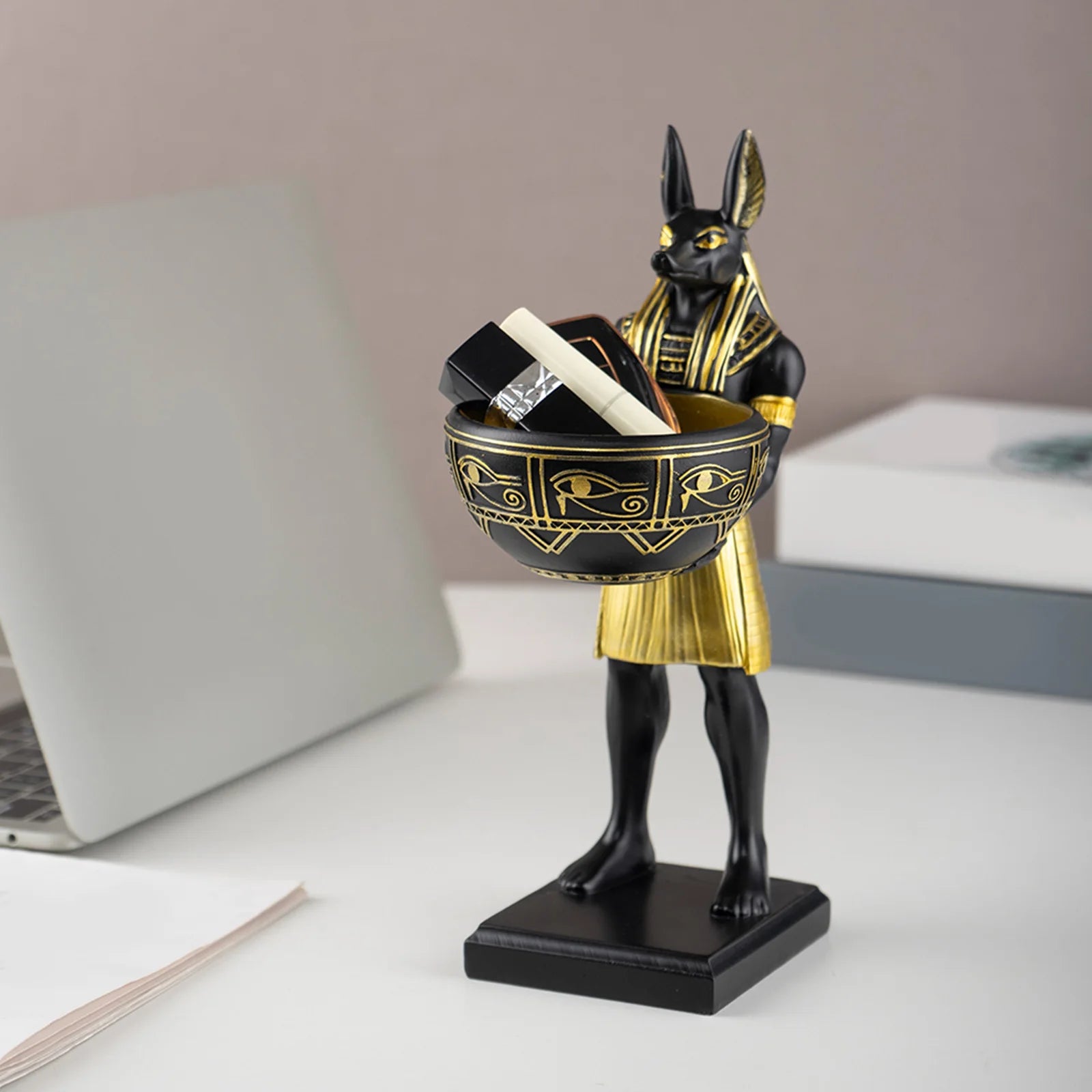 Anubis Sentinel Bowl Statue