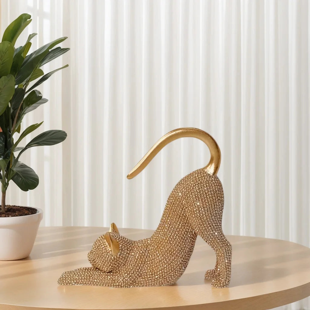 Crystal Stretch Cat Ornament