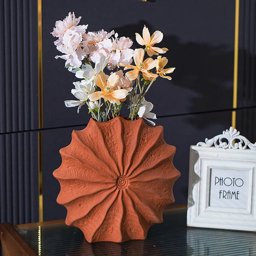 Crimson Elegance Ceramic Vase