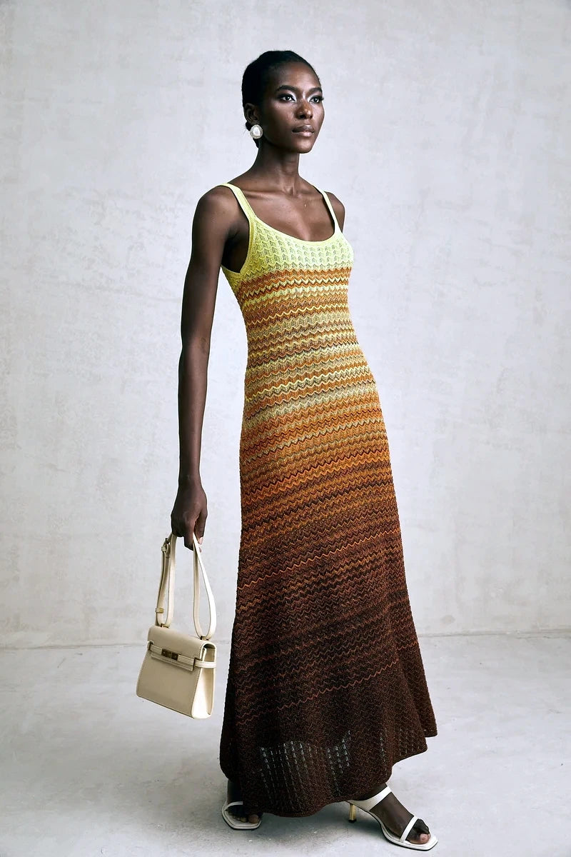 Golden Mirage Sequin Maxi Dress