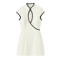 Ivory Bloom Qipao Mini Dress