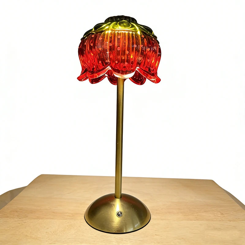 Glass Strawberry Lamp Touch Lamp / USB rechargeable glass decorative table lamp, ambient lamp, bedroom bedside lamp