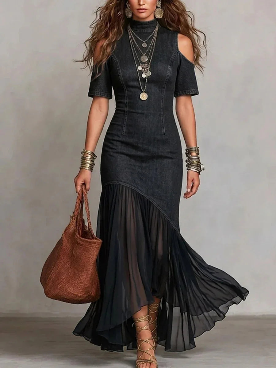 Denim Whisper Elegance Dress