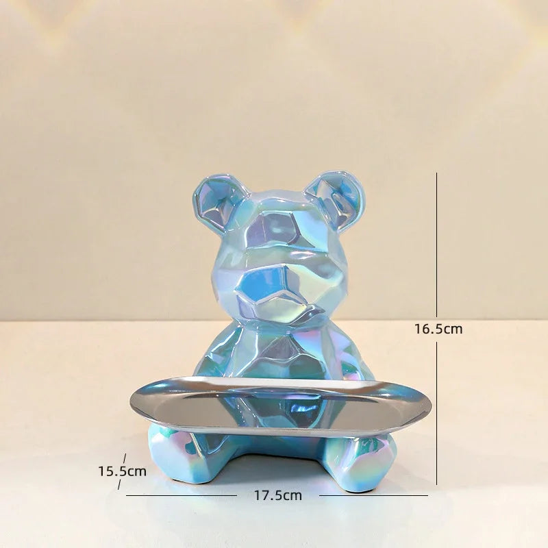 GeoBear Ceramic Storage Statue