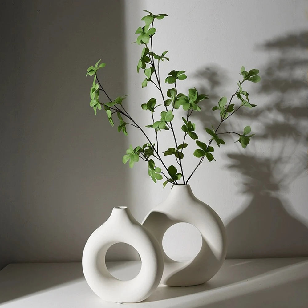 Nordic Hollow Circle Ceramic Vase