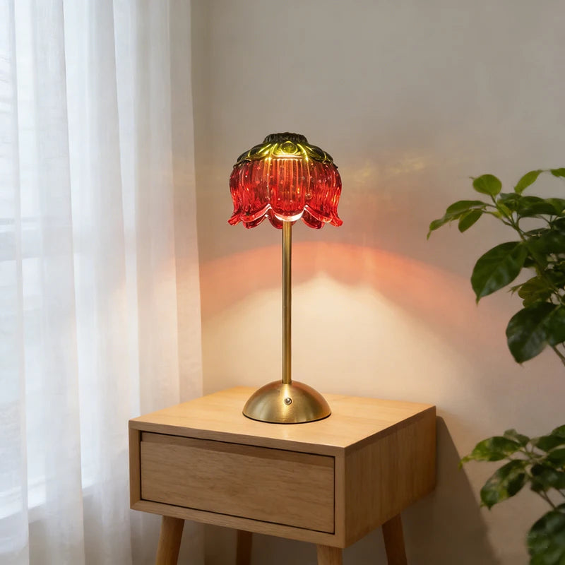 Glass Strawberry Lamp Touch Lamp / USB rechargeable glass decorative table lamp, ambient lamp, bedroom bedside lamp