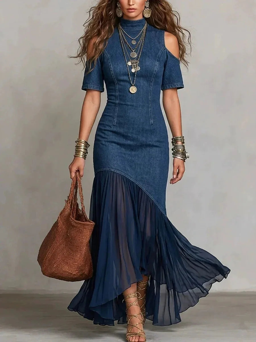 Denim Whisper Elegance Dress