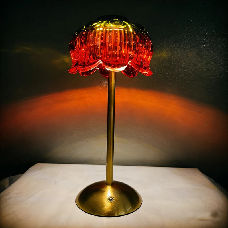 Glass Strawberry Lamp Touch Lamp / USB rechargeable glass decorative table lamp, ambient lamp, bedroom bedside lamp