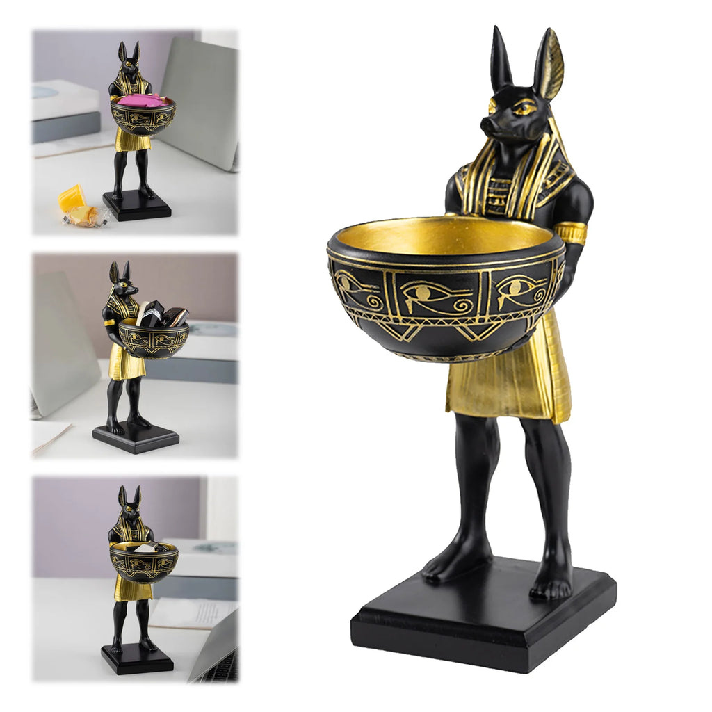 Anubis Sentinel Bowl Statue
