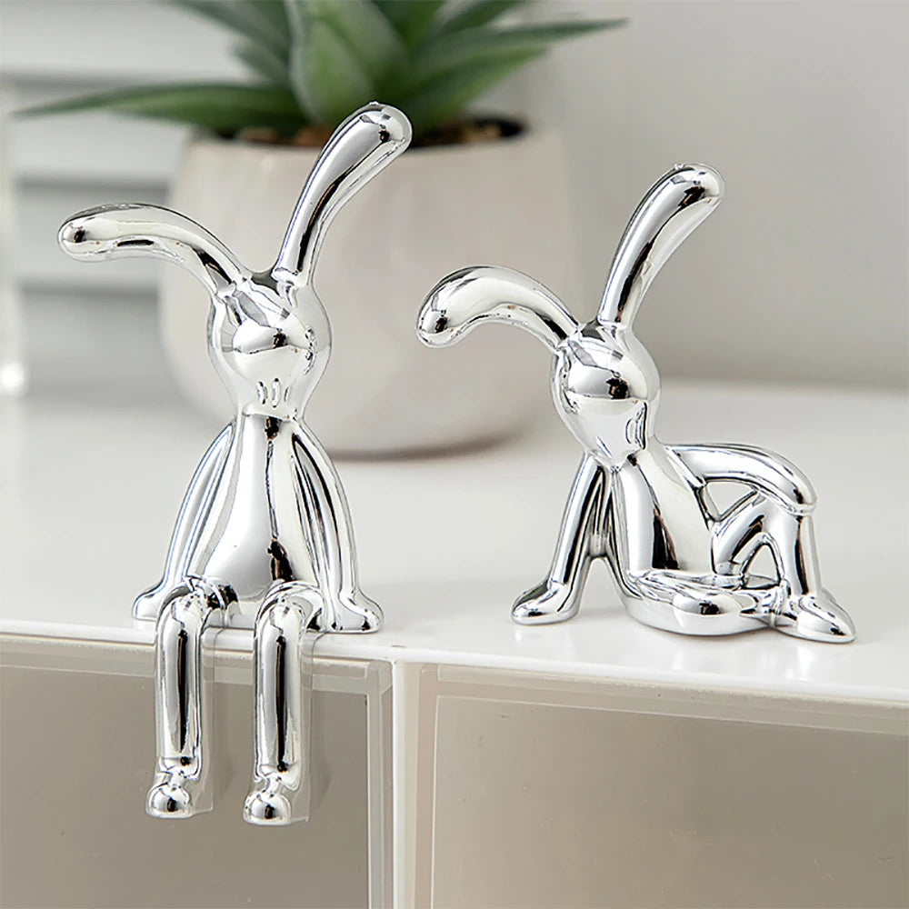 Whispering Bunny Duo Sculpture Set