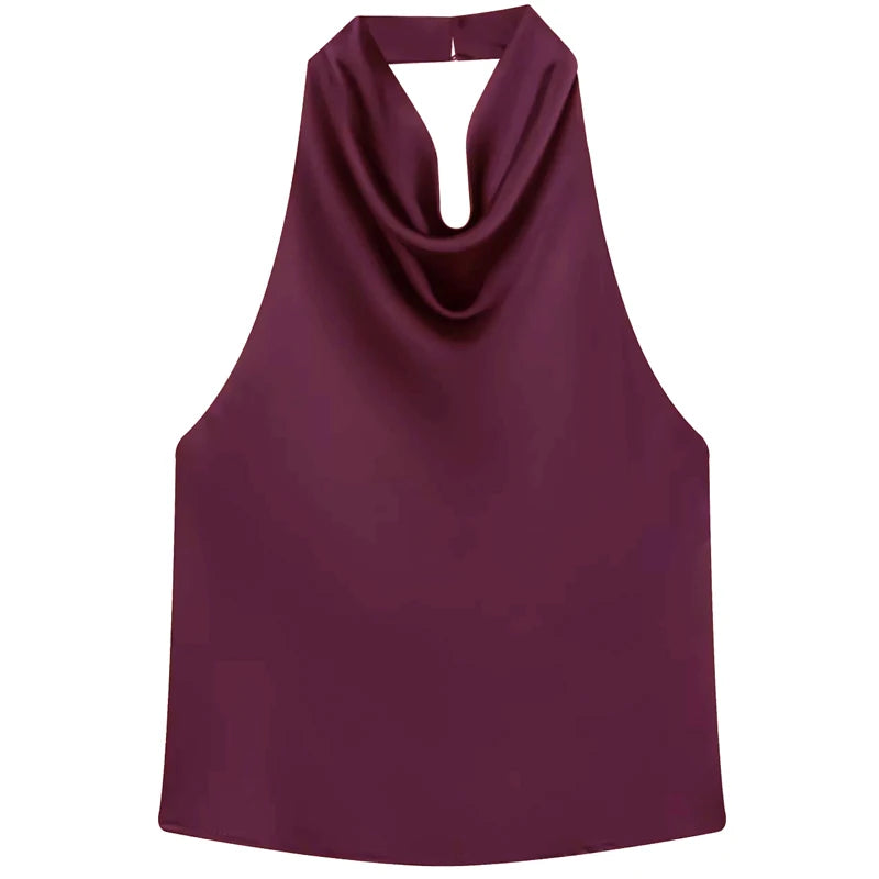 Satin Glow Halter Corset Top