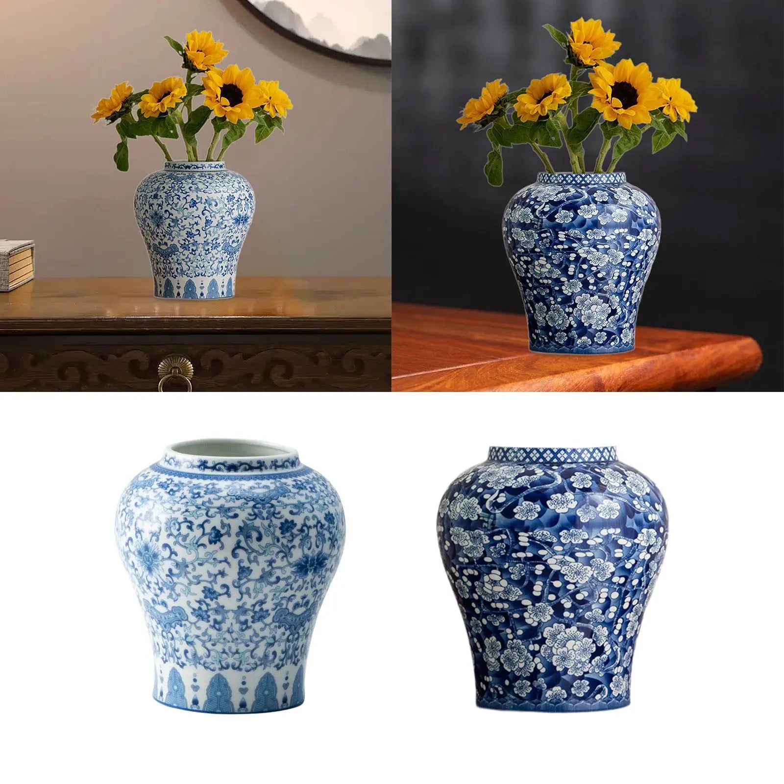 Azure Blossom Porcelain Vase