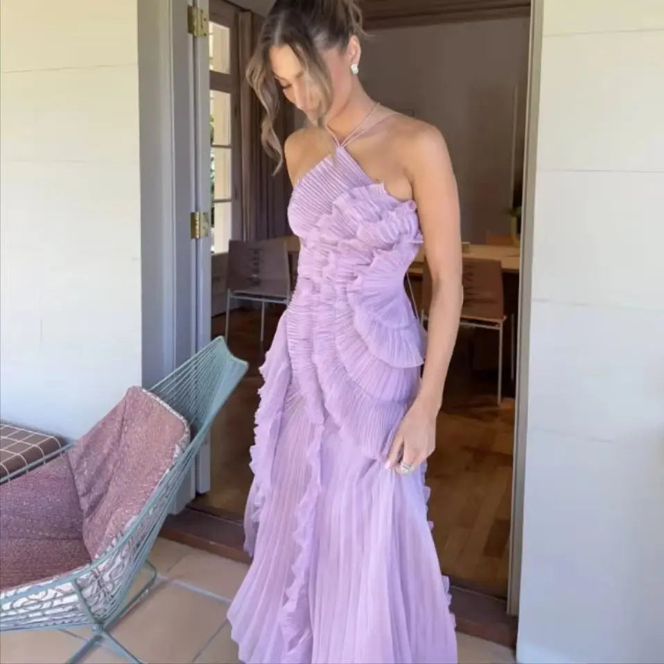 Veloura Pleated Evening Maxi