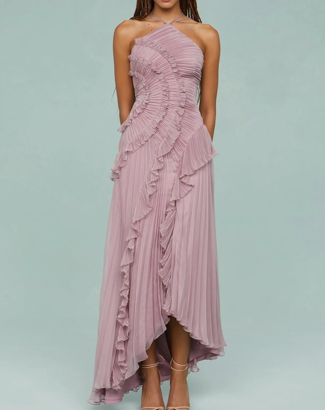 Veloura Pleated Evening Maxi