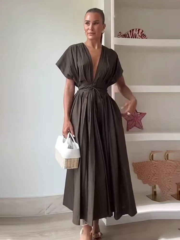 Aurelia V-Neck Midi Dress