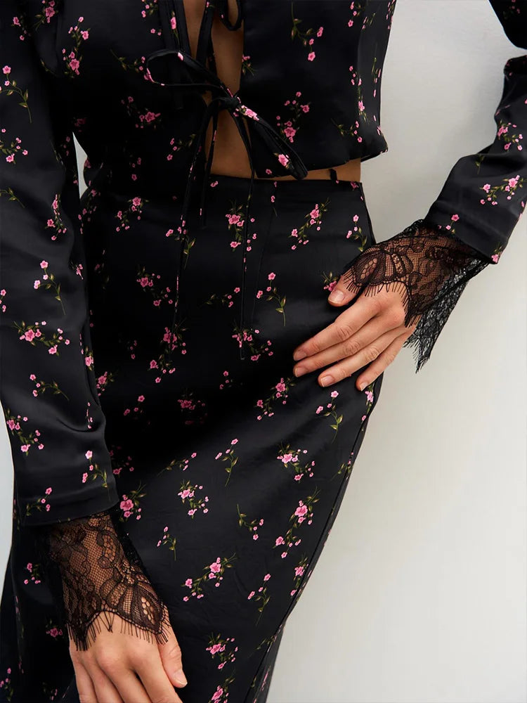 CNYISHE Prints Suits 2-Pieces(Tops+Skirts)