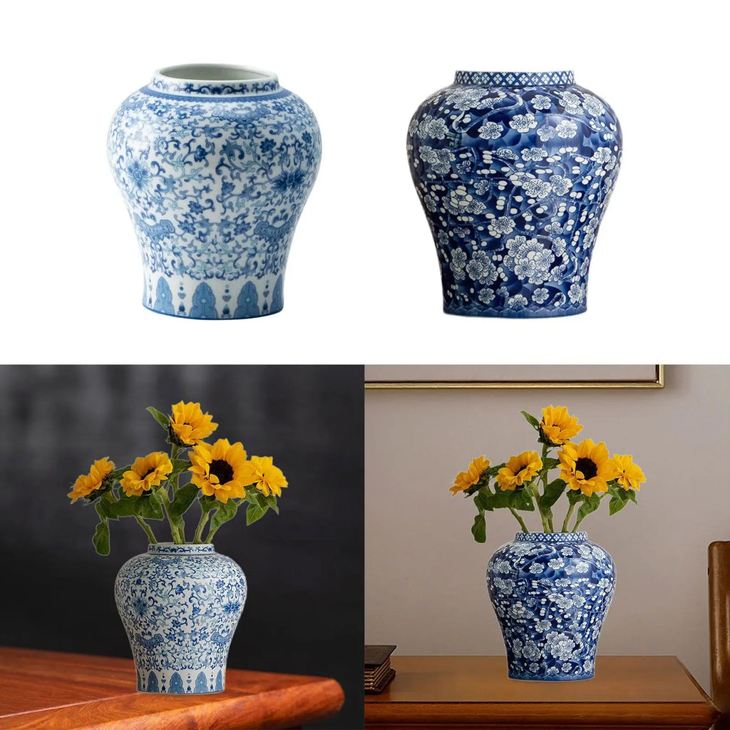 Azure Blossom Porcelain Vase