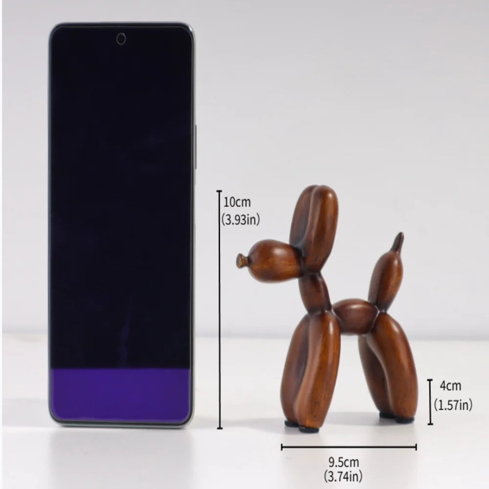 Walnut Aura Balloon Dog Sculpture